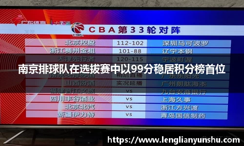 南京排球队在选拔赛中以99分稳居积分榜首位